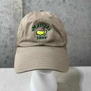 MASTERS 2007 Golf American Needle Ball Cap Hat Adjustable Khaki Tan Zach Johnson